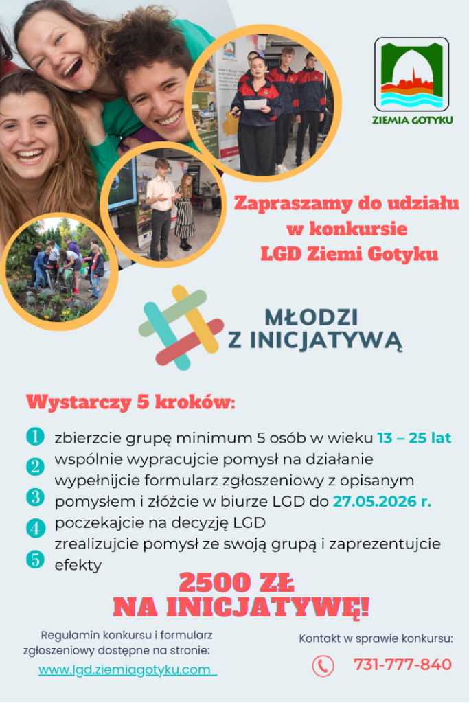 Mlodzi z inicjatywa – V edycja konkurs Lokalnej Grupy Dzialania Ziemia Gotyku - ziemia gotyku